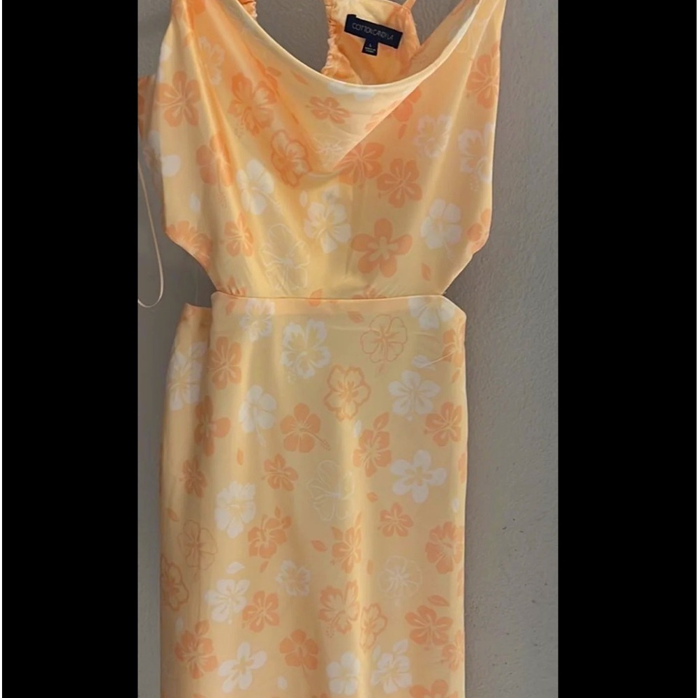 Satin cut out dress
